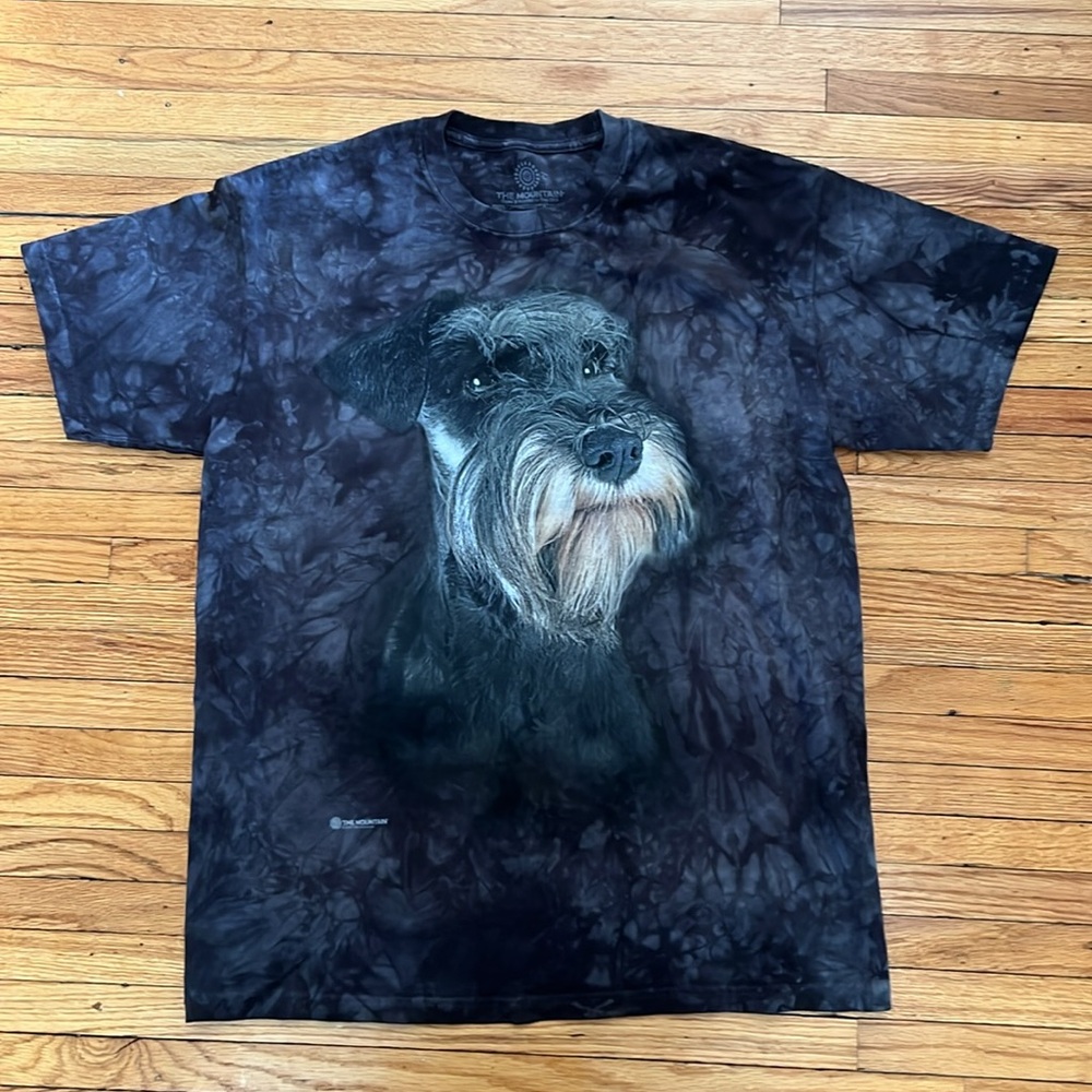 The Mountain Black Tie-Dye Schnauzer Graphic Tee